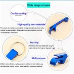 100 Pcs Blue Aluminum Bottle Opener Keychains