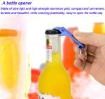 100 Pcs Blue Aluminum Bottle Opener Keychains