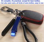 100 Pcs Blue Aluminum Bottle Opener Keychains