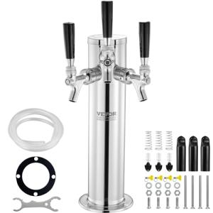 VEVOR Triple Tap Stainless Steel Draft Beer Tower