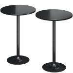 Flamaker Black Round Bistro Pub Table Set