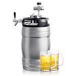 Double-Walled Beer Keg Growler with Pressurizer