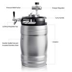 Double-Walled Beer Keg Growler with Pressurizer