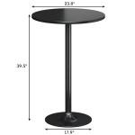 Flamaker Black Round Bistro Pub Table Set