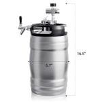 Double-Walled Beer Keg Growler with Pressurizer