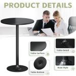 Flamaker Black Round Bistro Pub Table Set