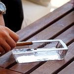 Heavy-Duty Glass Cigar Ashtray for Outdoors