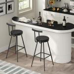 Set of 2 Adjustable Bar Stools with Backrest