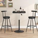 Set of 2 Adjustable Bar Stools with Backrest