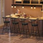 Set of 2 Adjustable Bar Stools with Backrest