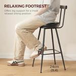 Set of 2 Adjustable Bar Stools with Backrest