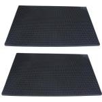 2 Pack Black Rubber Bar Mats - 18" x 12