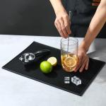 2 Pack Black Rubber Bar Mats - 18" x 12