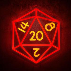 Dimmable Dice Neon Sign for Game Rooms