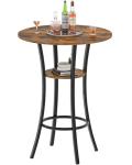 CHOEZON Rustic Round Bar Table with 2 Tiers