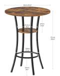 CHOEZON Rustic Round Bar Table with 2 Tiers