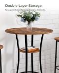 CHOEZON Rustic Round Bar Table with 2 Tiers