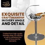 Windproof Silver Cigar Ashtray with Accessory Tray