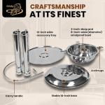 Windproof Silver Cigar Ashtray with Accessory Tray