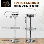 Windproof Silver Cigar Ashtray with Accessory Tray