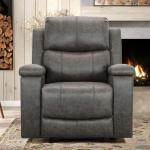 CANMOV Classic Leather Recliner with Cup Holders