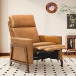 COLAMY Leather Push Back Recliner Chair - Camel