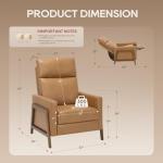 COLAMY Leather Push Back Recliner Chair - Camel