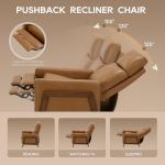 COLAMY Leather Push Back Recliner Chair - Camel