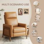 COLAMY Leather Push Back Recliner Chair - Camel