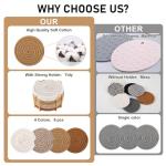 Woven Cotton Coaster Set with Holder - Yellow