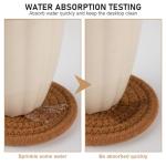 Woven Cotton Coaster Set with Holder - Yellow