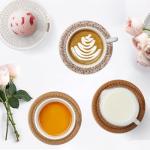 Woven Cotton Coaster Set with Holder - Yellow