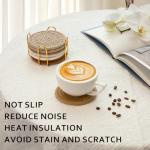 Woven Cotton Coaster Set with Holder - Yellow