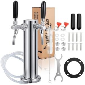 Adjustable Dual Tap Beer Tower Kegerator Parts
