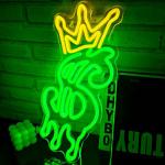 Neon Dollar Sign Light for Man Cave Decor