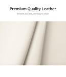 Beige Leather Recliner Chair with Cup Holders