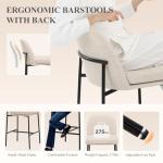 Modern Fabric Counter Height Bar Stools - Set of 4