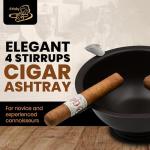 Windproof Stainless Steel Cigar Ashtray with Stirrups