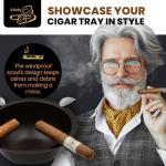 Windproof Stainless Steel Cigar Ashtray with Stirrups