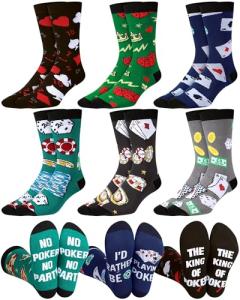 Funny Casino Crew Socks – 6 Pairs, Poker Dice