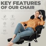 Dowinx Ergonomic Gaming Chair with Footrest