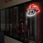 Neon Firefighter Helmet Sign for Man Cave