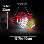 Funny Taco Skull Neon Sign for Man Cave Decor