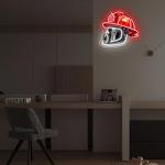 Neon Firefighter Helmet Sign for Man Cave