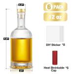 Set of 6 Clear Glass Liquor Bottles
