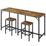 Rustic Bar Table and Stools Set - 3 Pieces