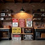 Funny Vintage Metal Garage Signs for Man Cave