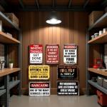Funny Vintage Metal Garage Signs for Man Cave