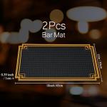 Non-Slip Rubber Bar Mats with Gold Border
