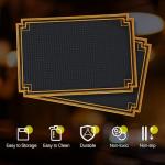 Non-Slip Rubber Bar Mats with Gold Border